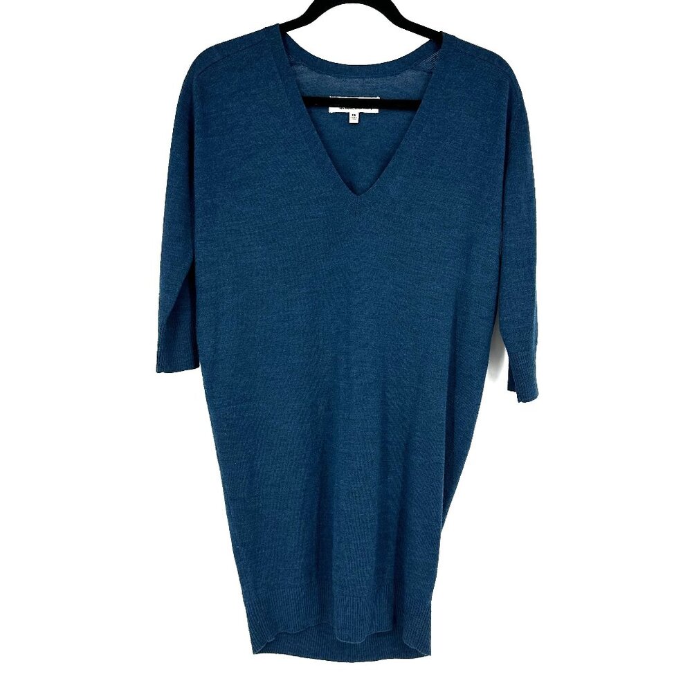 Aritzia Community Oversized Dolman Knit Tunic Sweater Teal‎ Merino Wool XS